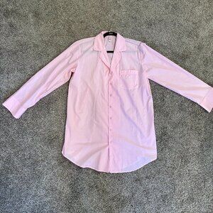 SKIMS Cotton Poplin Sleep Button Up Shirt in Baby Pink, Size M